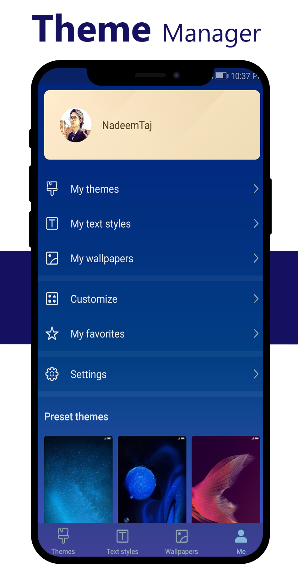 اسکرین شات 4 برنامه Blue Theme for Huawei Emui