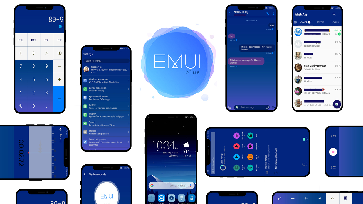اسکرین شات 1 برنامه Blue Theme for Huawei Emui