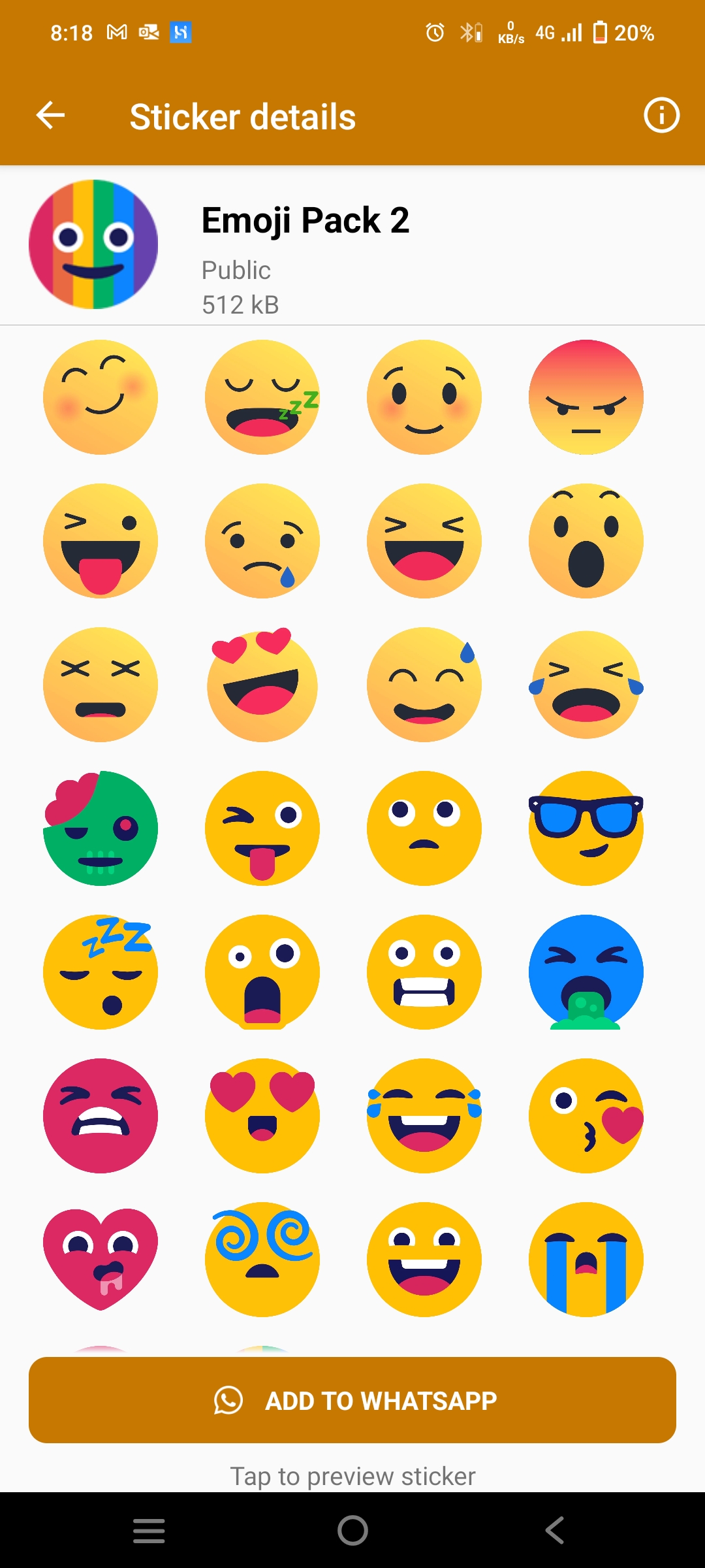 اسکرین شات 2 برنامه Smile Emoji Stickers Pack 1