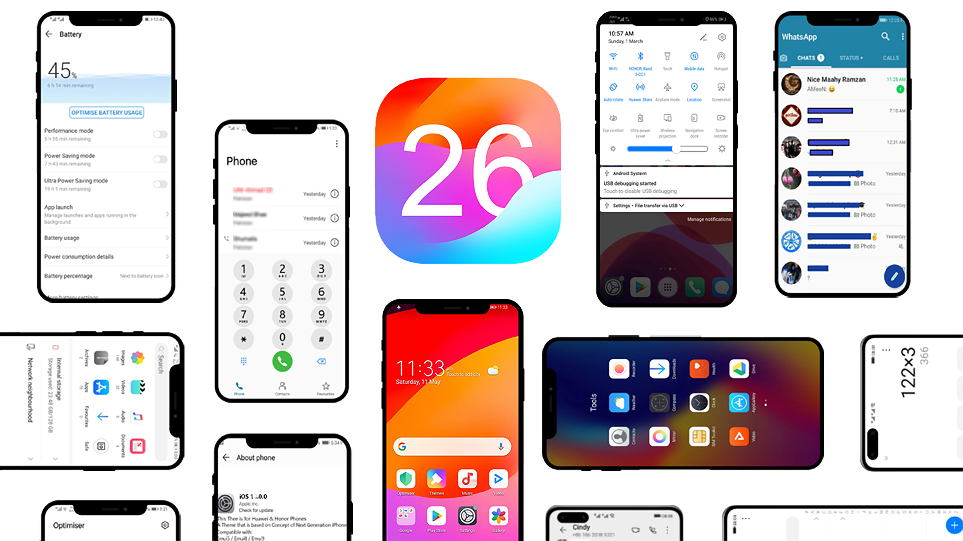 اسکرین شات 1 برنامه OS 26 Theme for Huawei