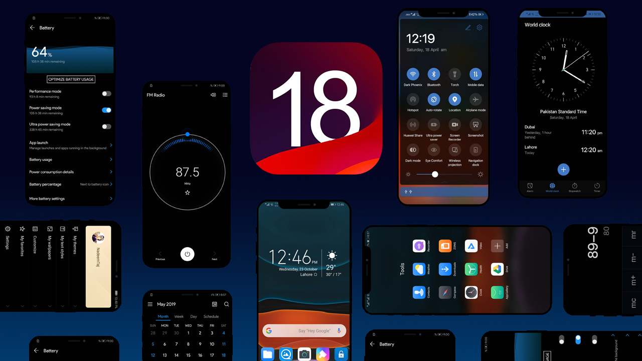 اسکرین شات 1 برنامه OS 18 Dark Theme for Huawei