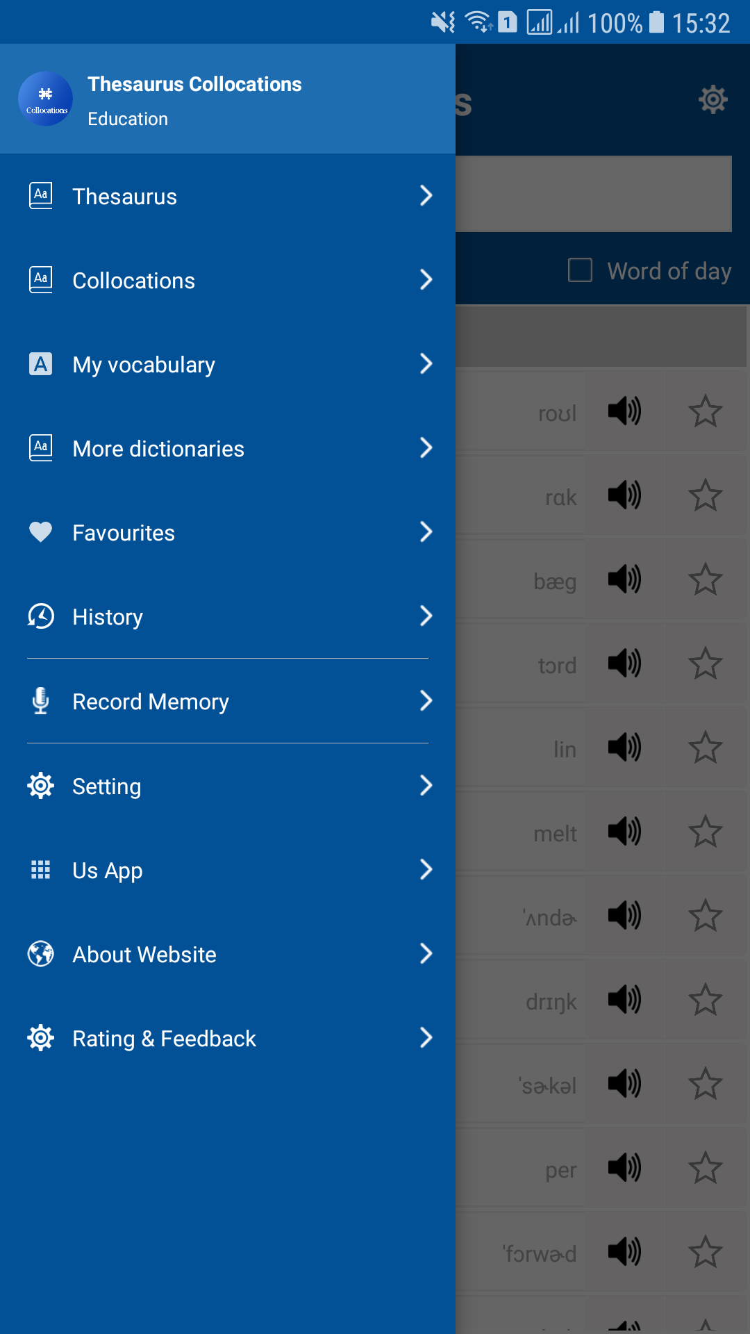 اسکرین شات 7 برنامه Collocations Thesaurus Offline