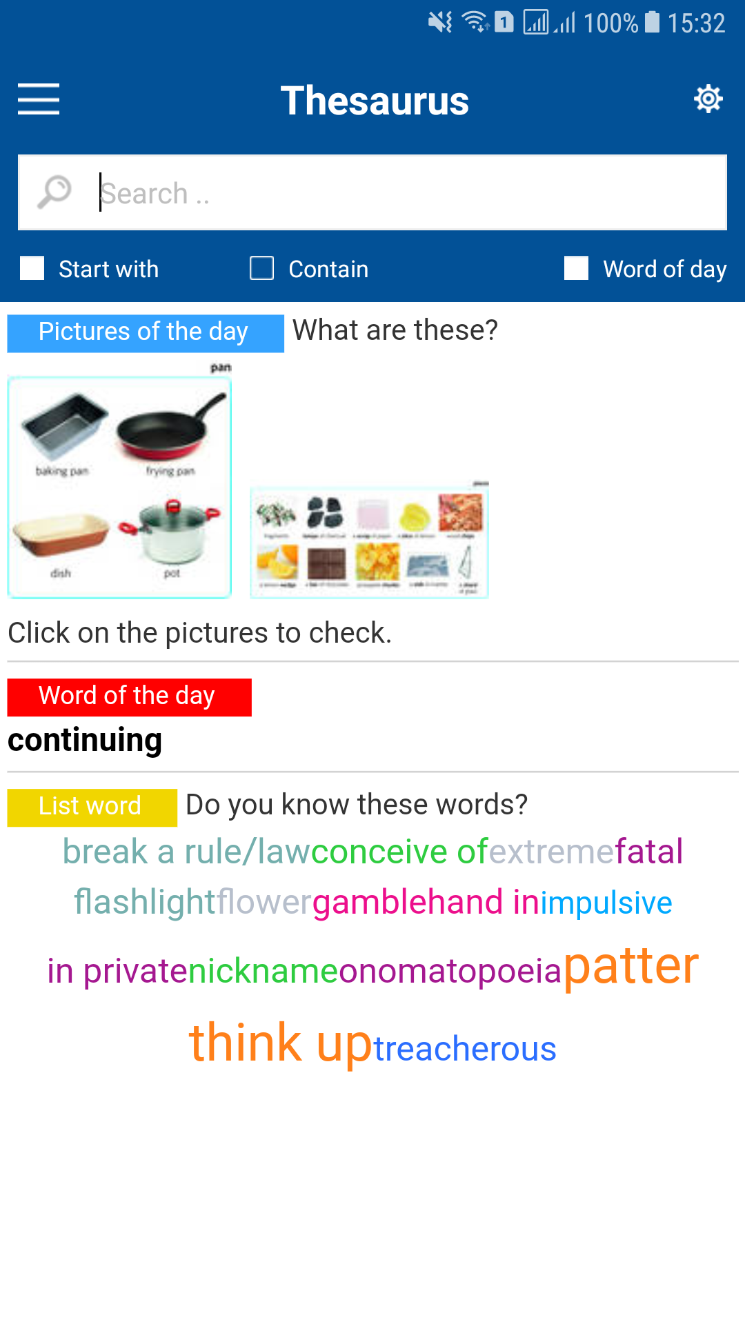 اسکرین شات 3 برنامه Collocations Thesaurus Offline