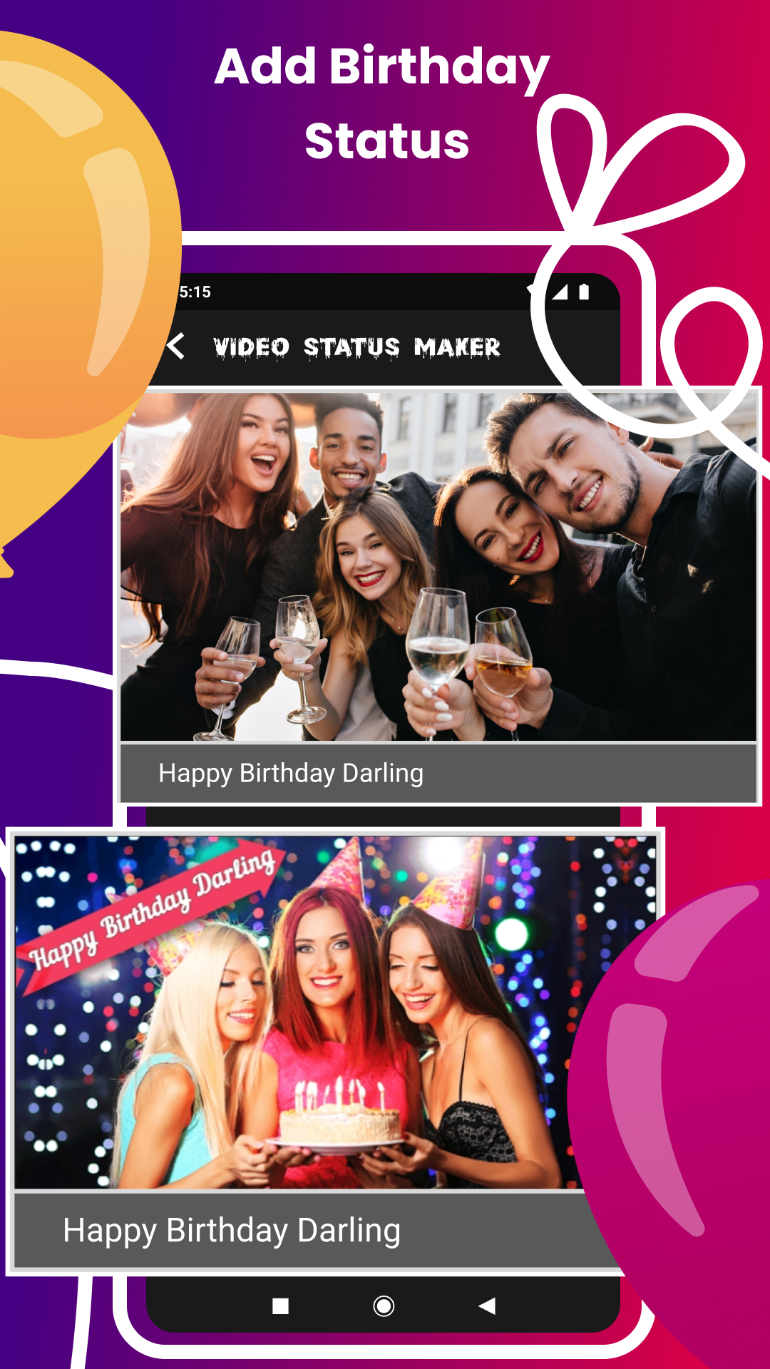 اسکرین شات 4 برنامه Birthday Video Maker 2024