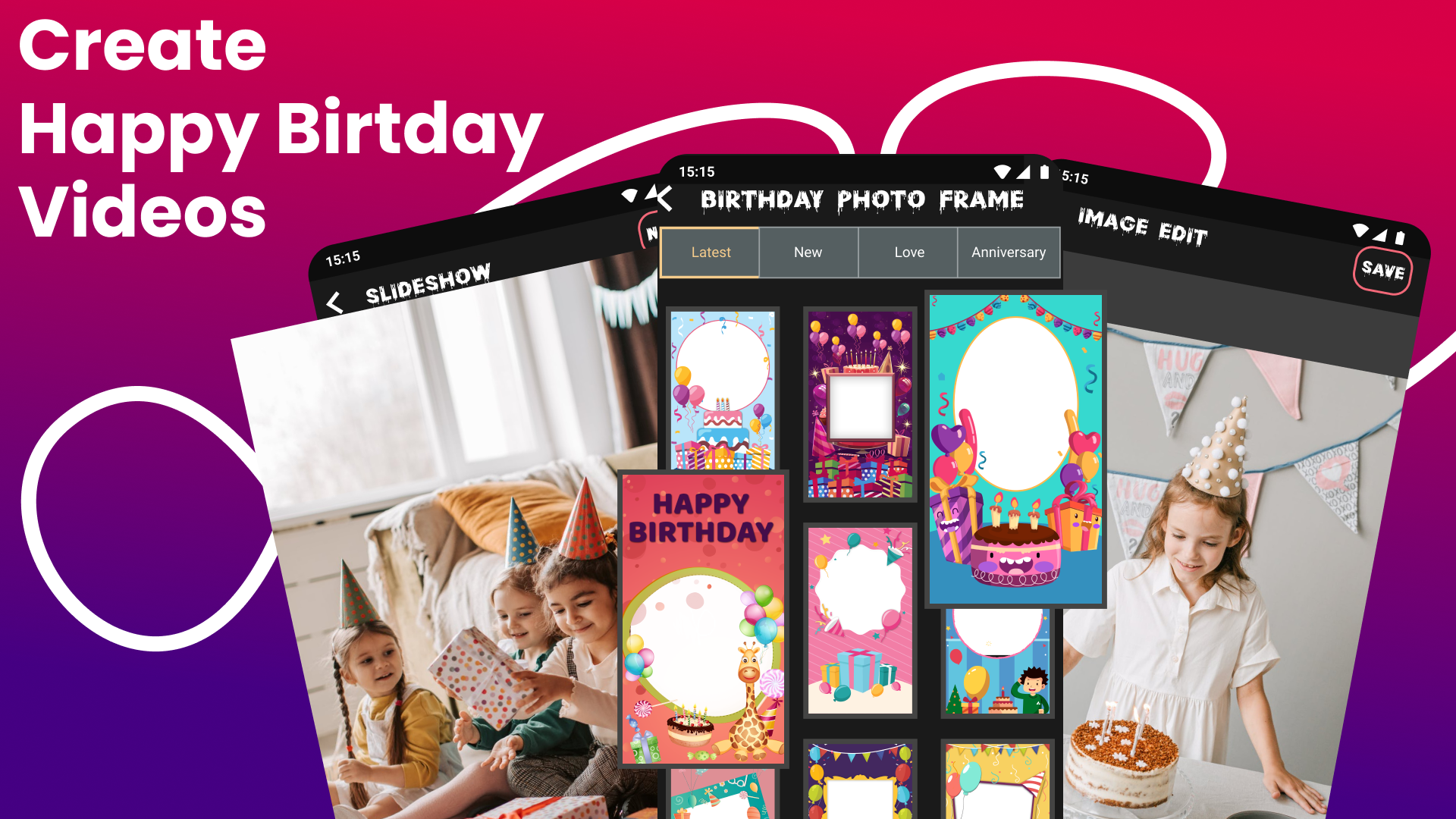 اسکرین شات 1 برنامه Birthday Video Maker 2024
