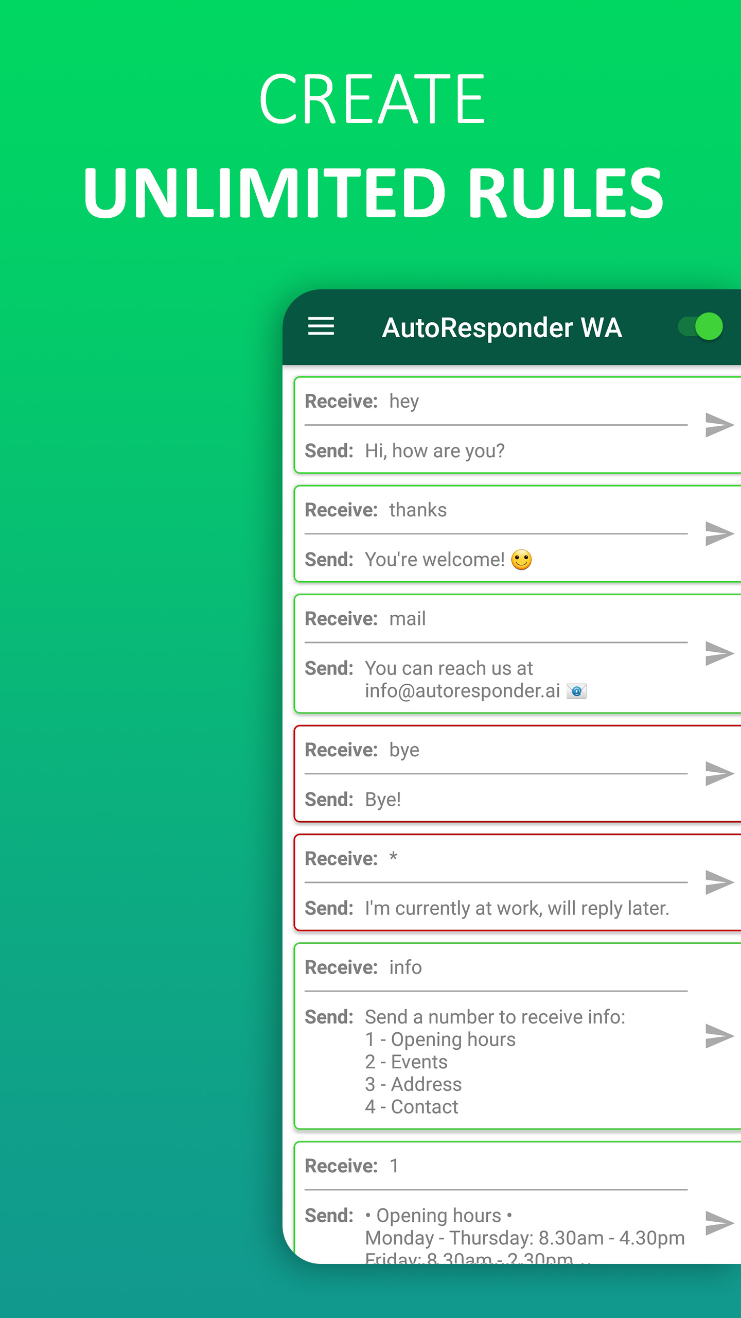 اسکرین شات 3 برنامه AutoResponder for WA
