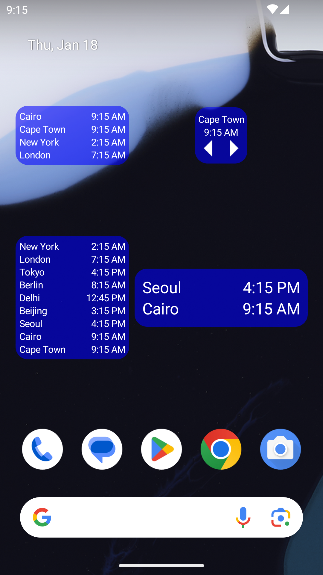 اسکرین شات 1 برنامه World Clock & Widget