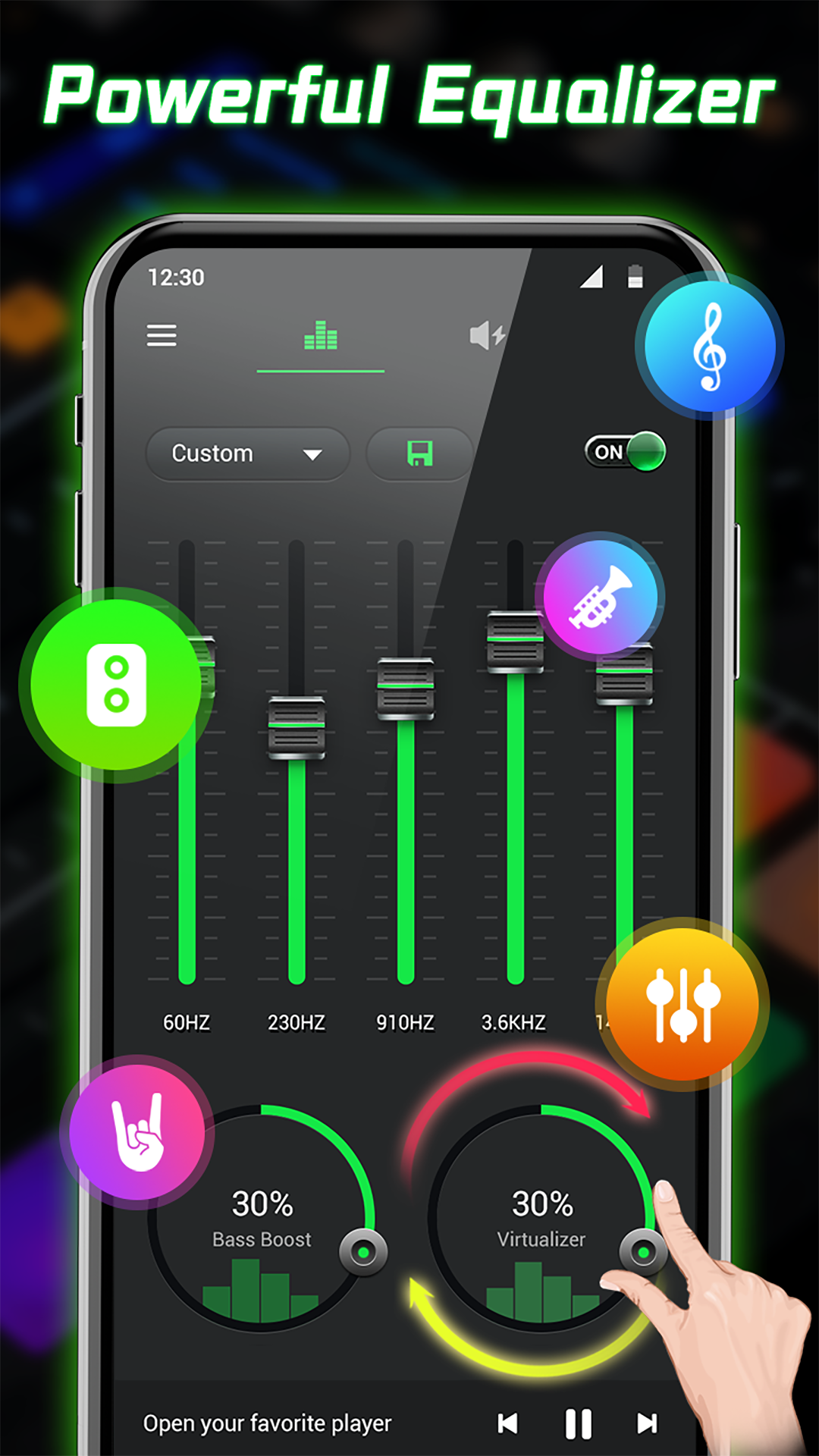 اسکرین شات 2 برنامه Equalizer- Bass Booster&Volume