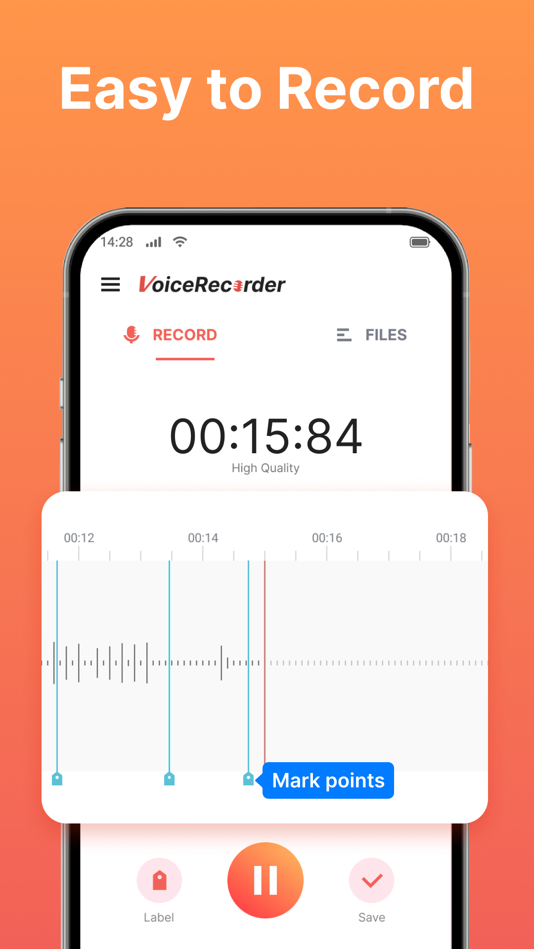 اسکرین شات 1 برنامه Voice Recorder Pro