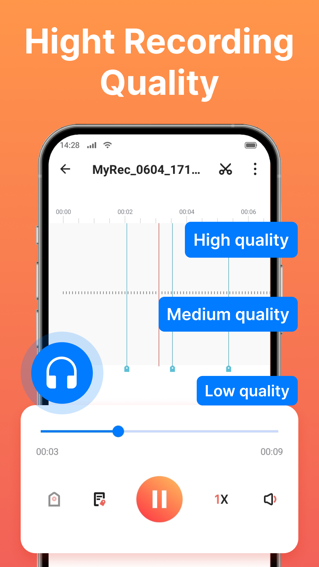 اسکرین شات 2 برنامه Voice Recorder Pro