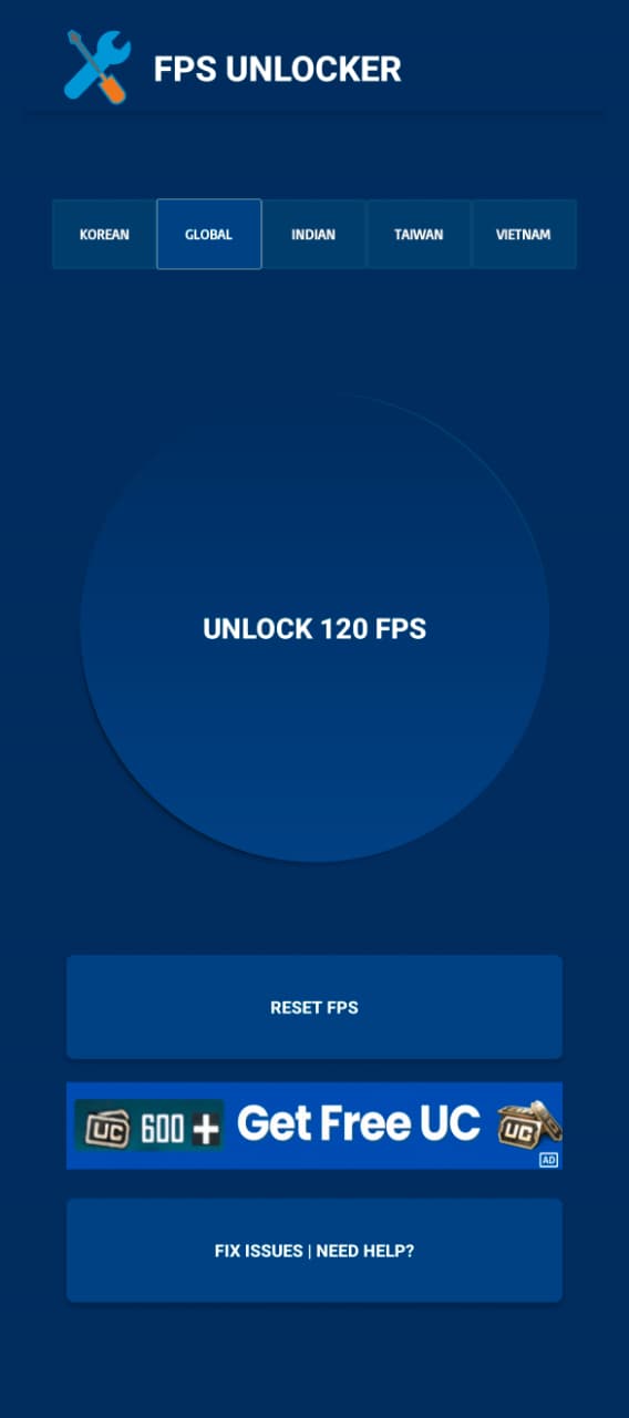 اسکرین شات 1 برنامه 120 FPS Unlocker - FPS Booster