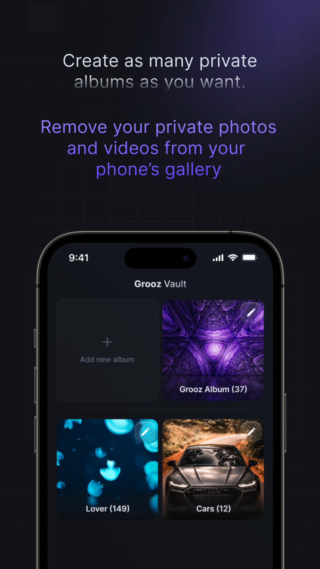 اسکرین شات 2 برنامه Grooz Vault - Hide Pic & Video