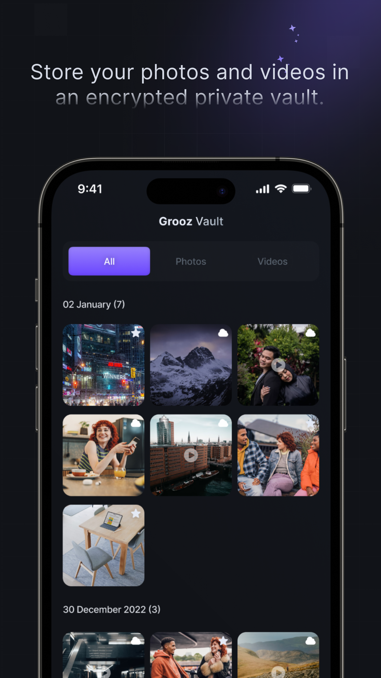 اسکرین شات 1 برنامه Grooz Vault - Hide Pic & Video