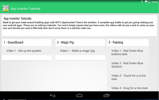 اسکرین شات 2 برنامه App Inventor 2 Tutorials FREE