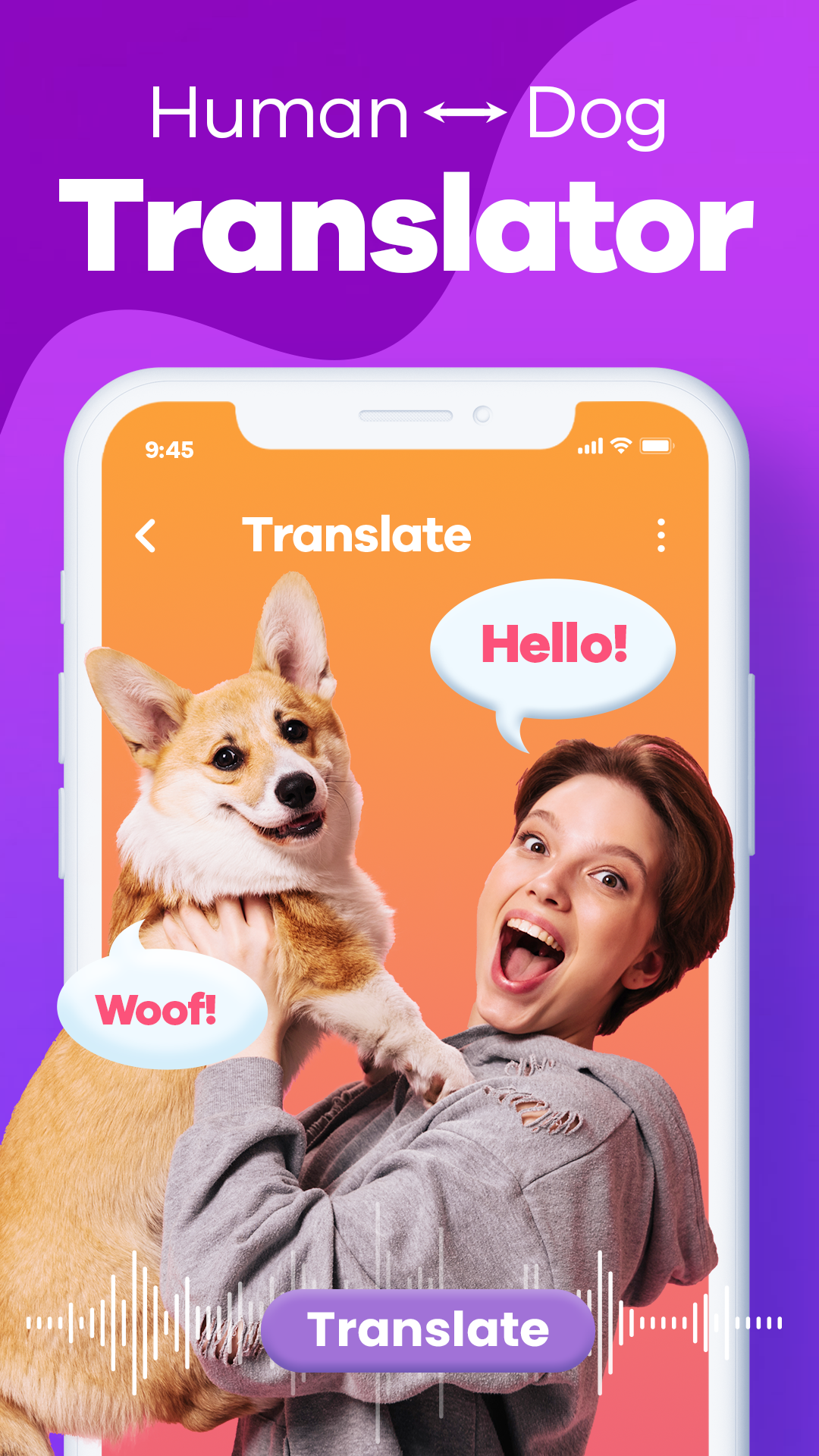اسکرین شات 1 برنامه Human to Dog Translator