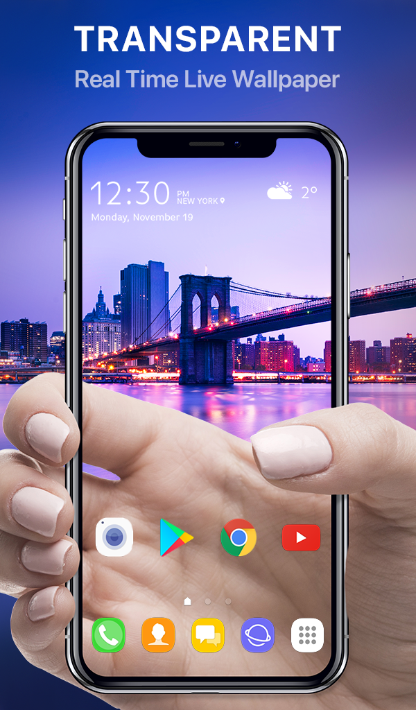 اسکرین شات 1 برنامه Transparent Wallpaper & Camera