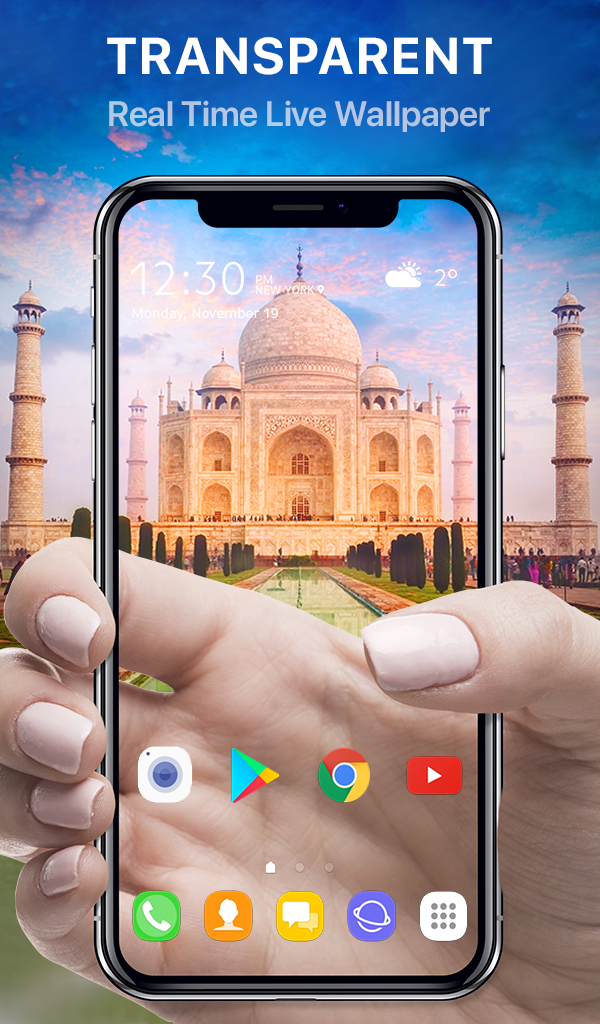 اسکرین شات 2 برنامه Transparent Wallpaper & Camera