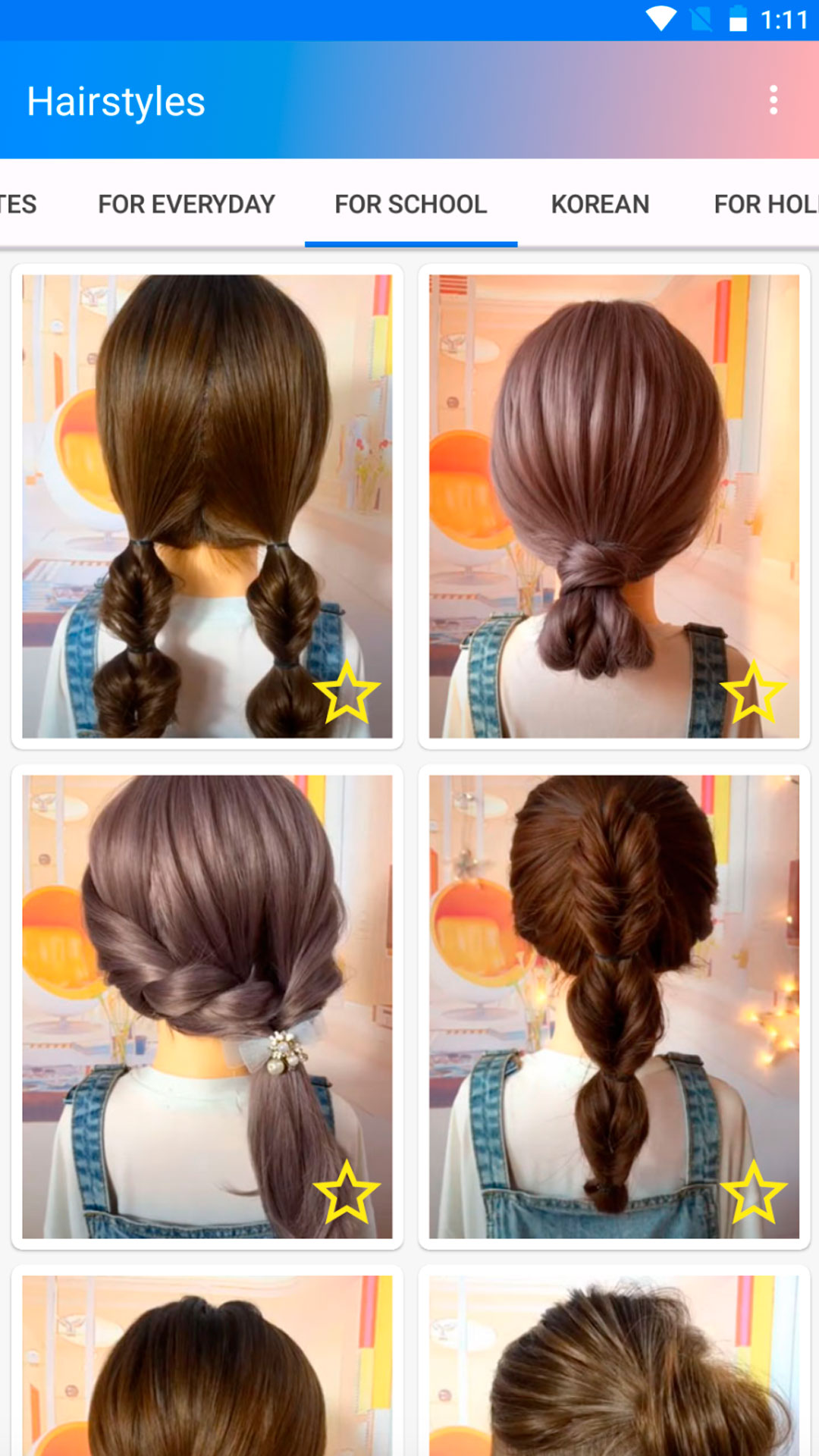 اسکرین شات 6 برنامه Easy hairstyles step by step