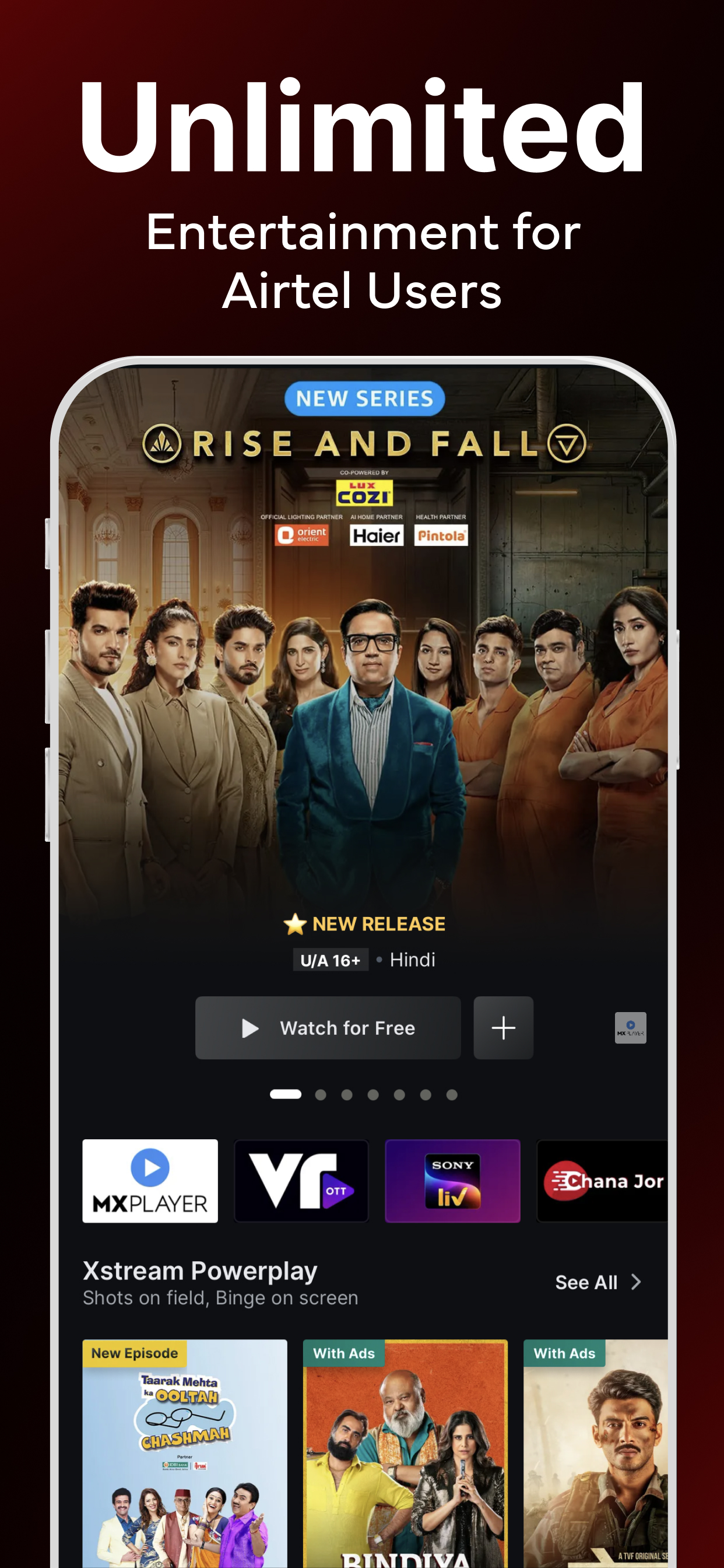 اسکرین شات 3 برنامه Airtel Xstream Play: 25+ OTTs