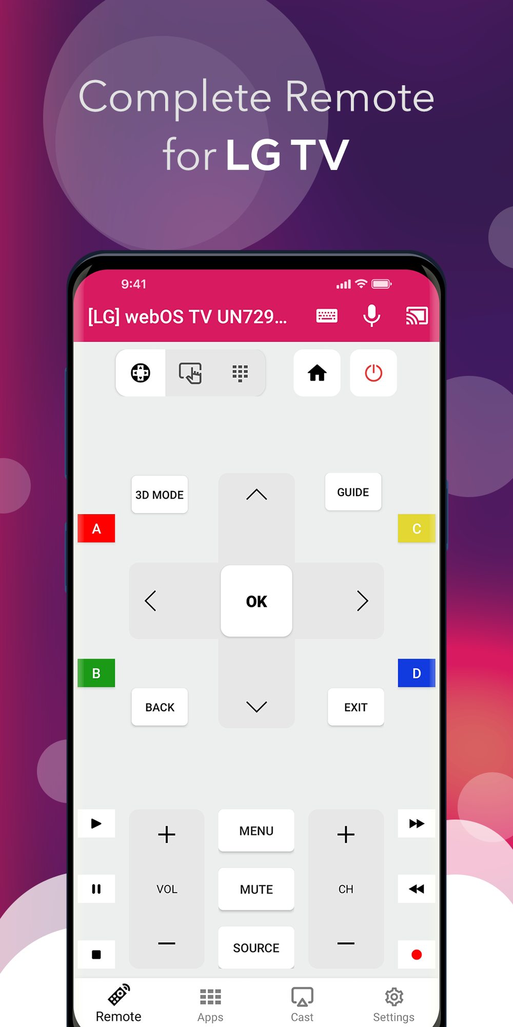 اسکرین شات 1 برنامه Remote Control for LG TV