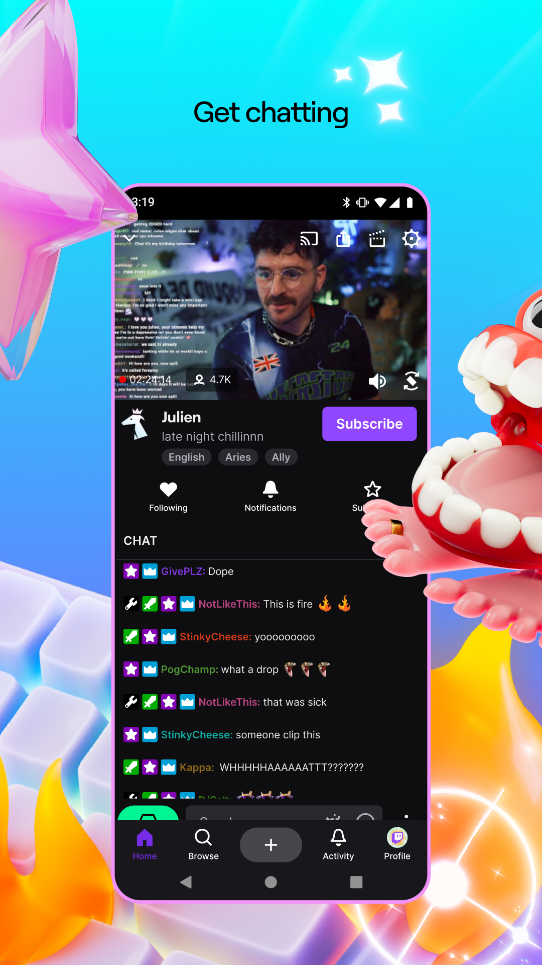 اسکرین شات 4 برنامه توییچ  (Twitch: Livestream Multiplayer Games & Espor)