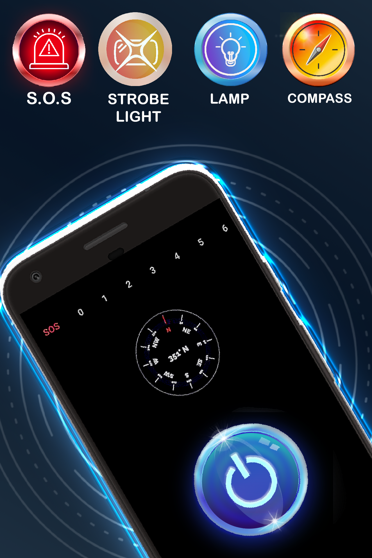 اسکرین شات 3 برنامه Extreme flashlight compass