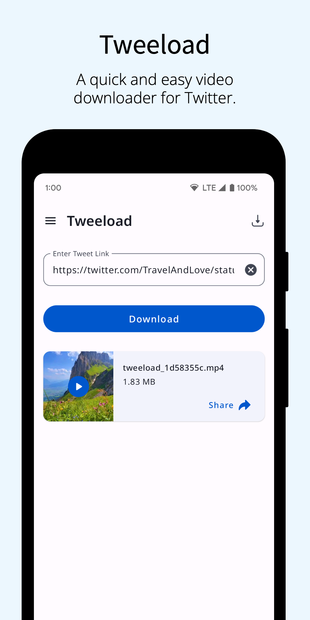 اسکرین شات 1 برنامه Video Downloader for Twitter X