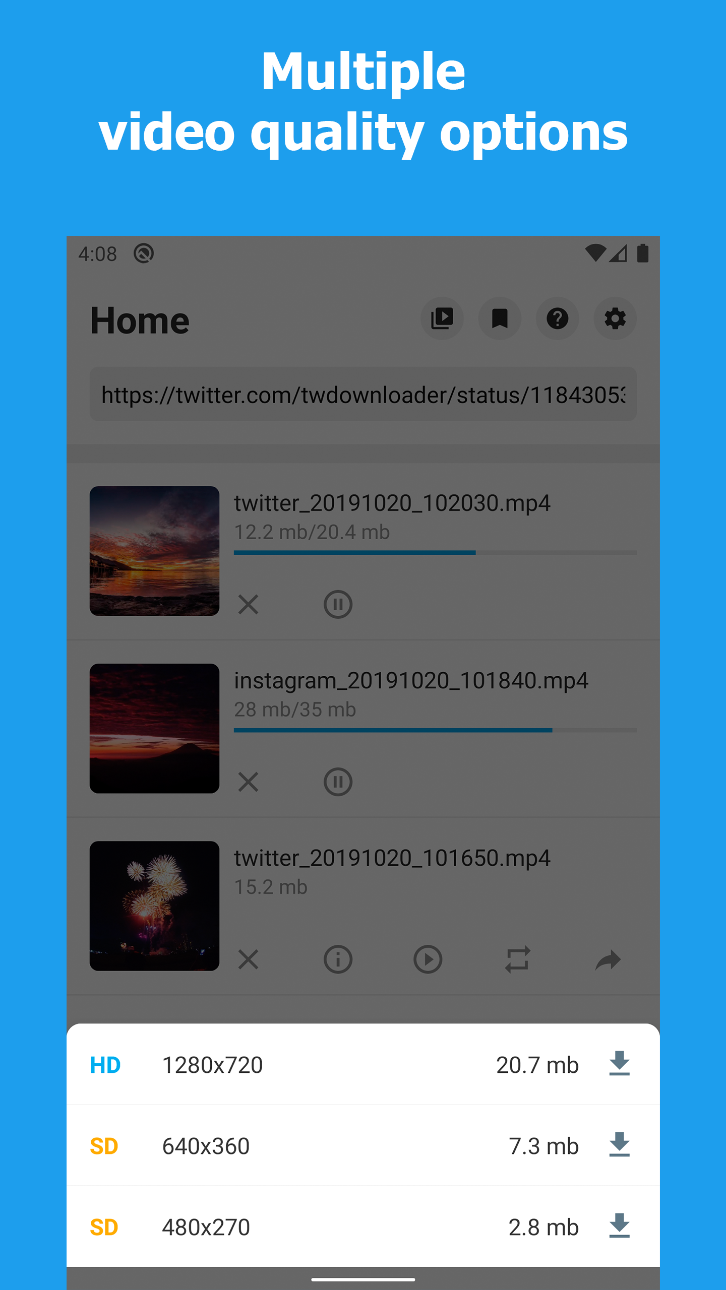 اسکرین شات 1 برنامه Download Twitter Videos - GIF