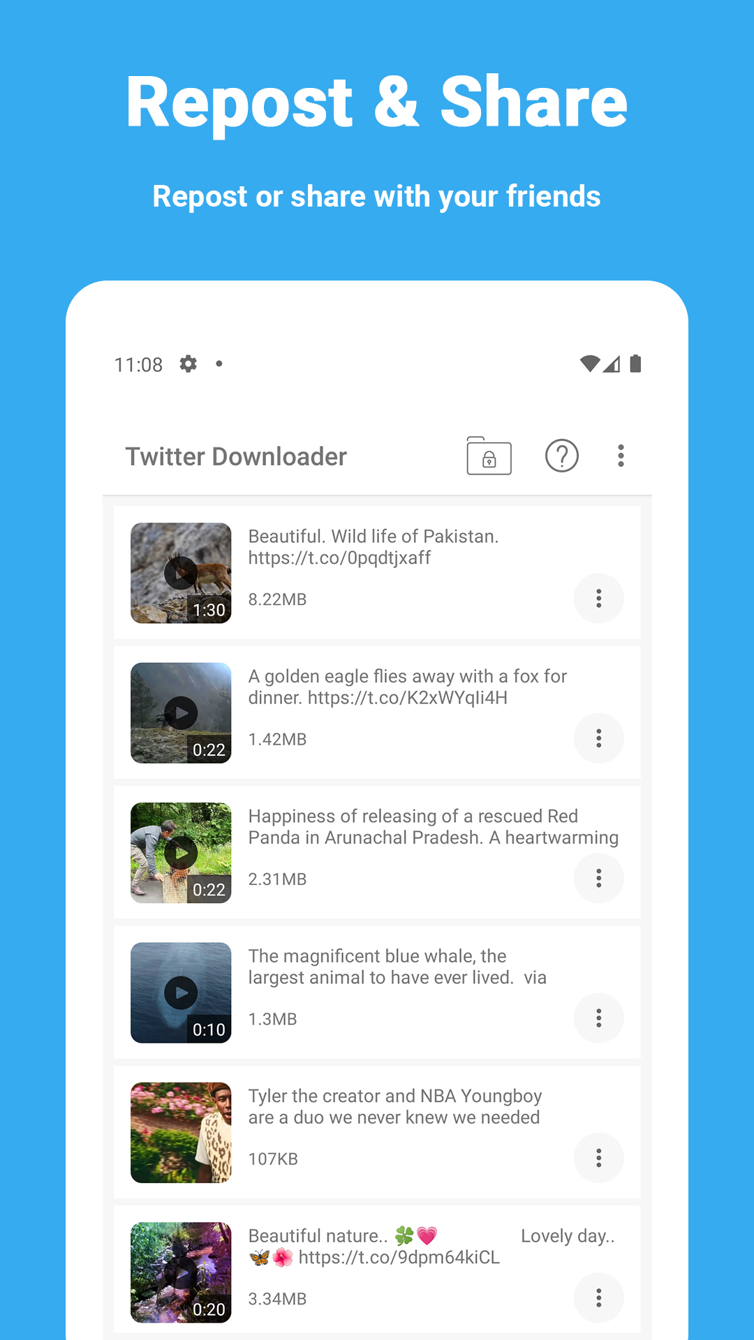 اسکرین شات 6 برنامه Video Downloader for Twitter