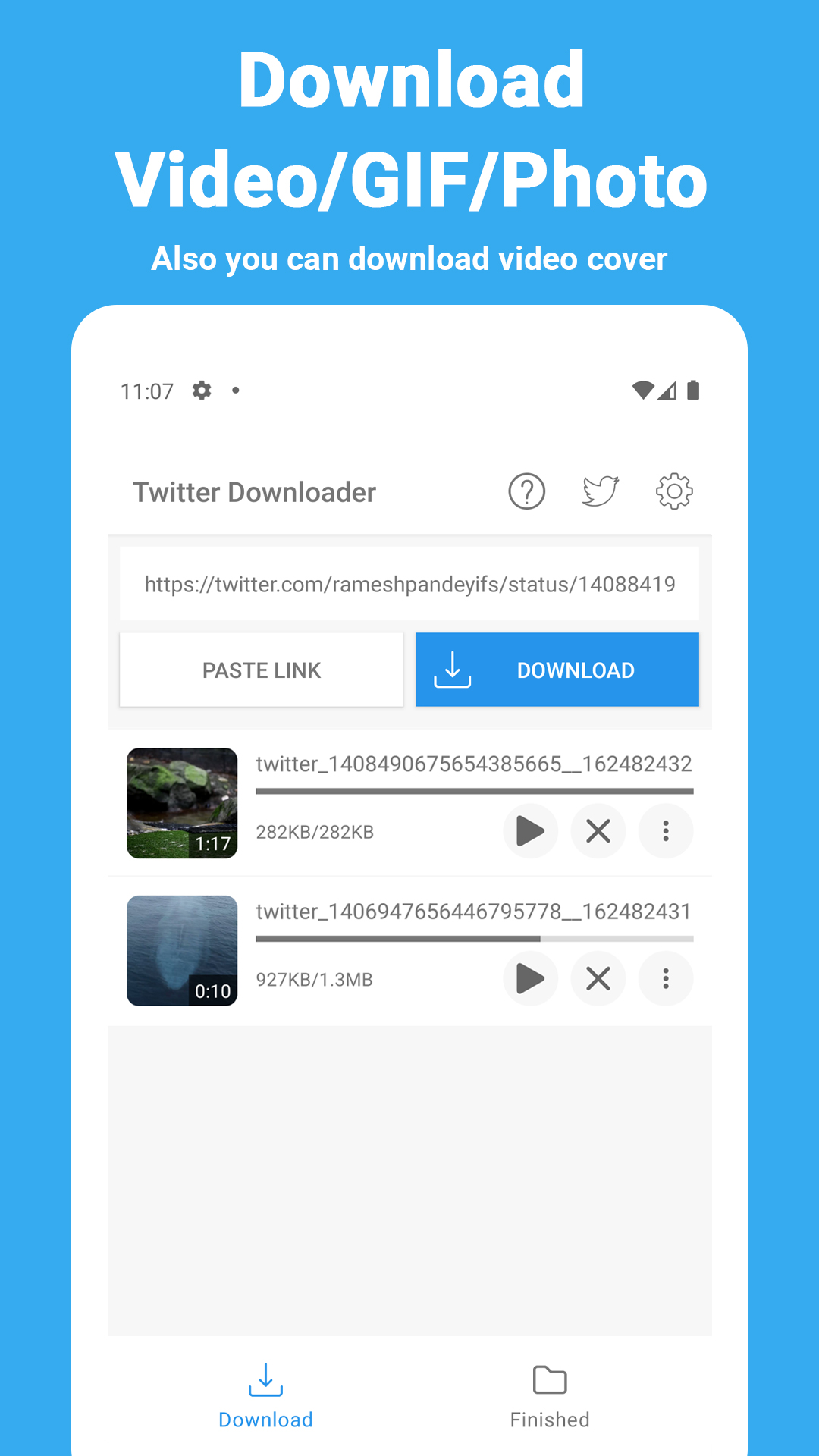 اسکرین شات 1 برنامه Video Downloader for Twitter