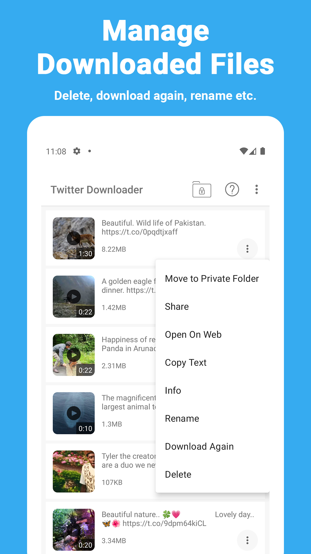 اسکرین شات 4 برنامه Video Downloader for Twitter