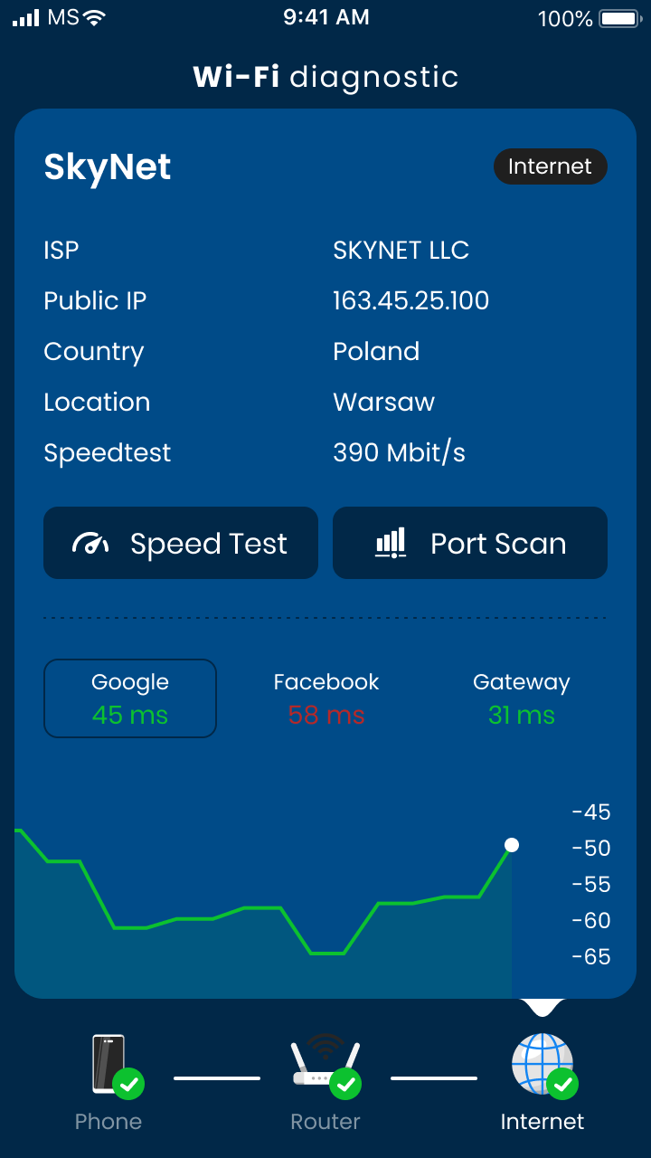 اسکرین شات 2 برنامه WiFi Optimize&Diagnose