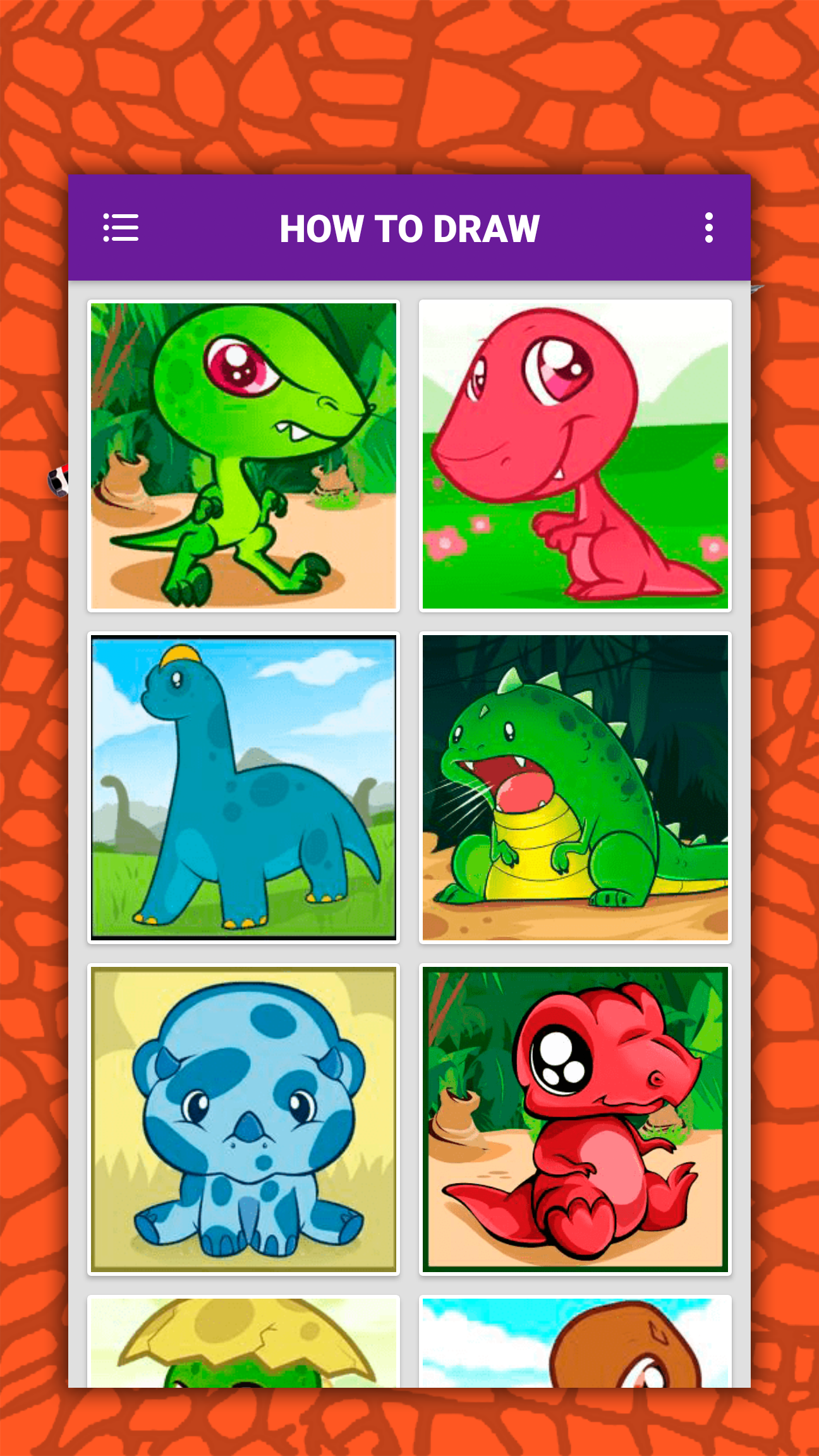 اسکرین شات 4 برنامه How to draw cute dinosaurs ste