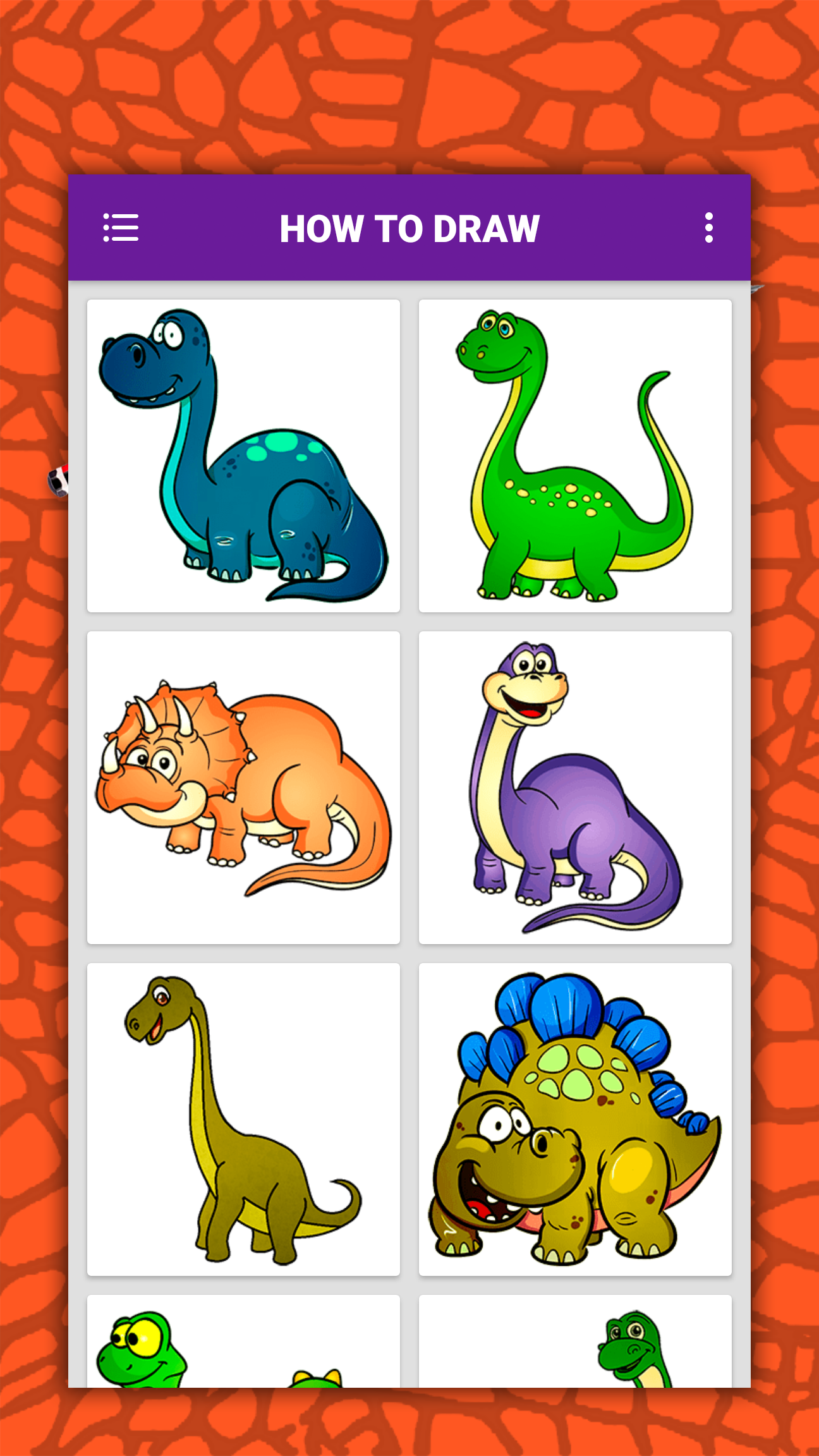 اسکرین شات 3 برنامه How to draw cute dinosaurs ste