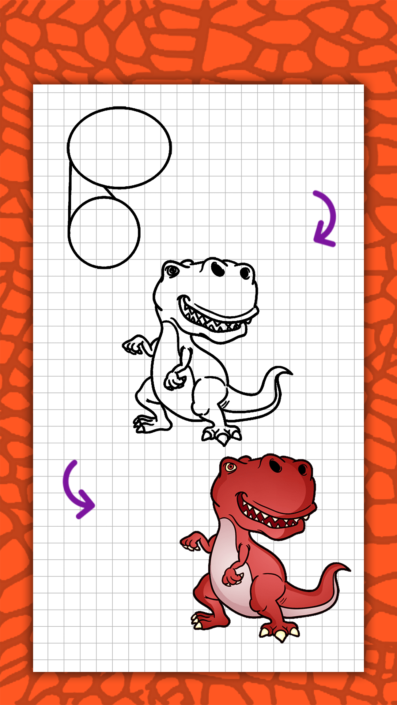 اسکرین شات 5 برنامه How to draw cute dinosaurs ste
