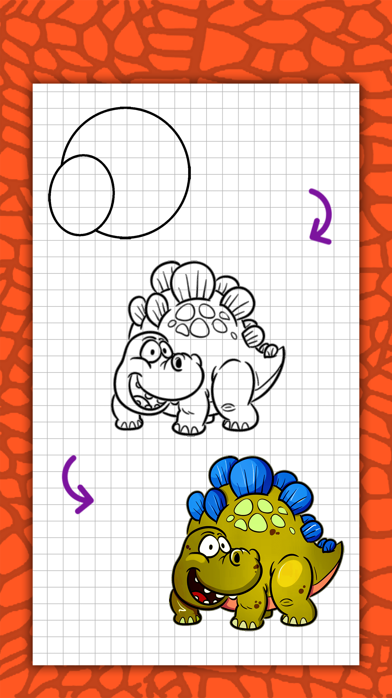 اسکرین شات 6 برنامه How to draw cute dinosaurs ste