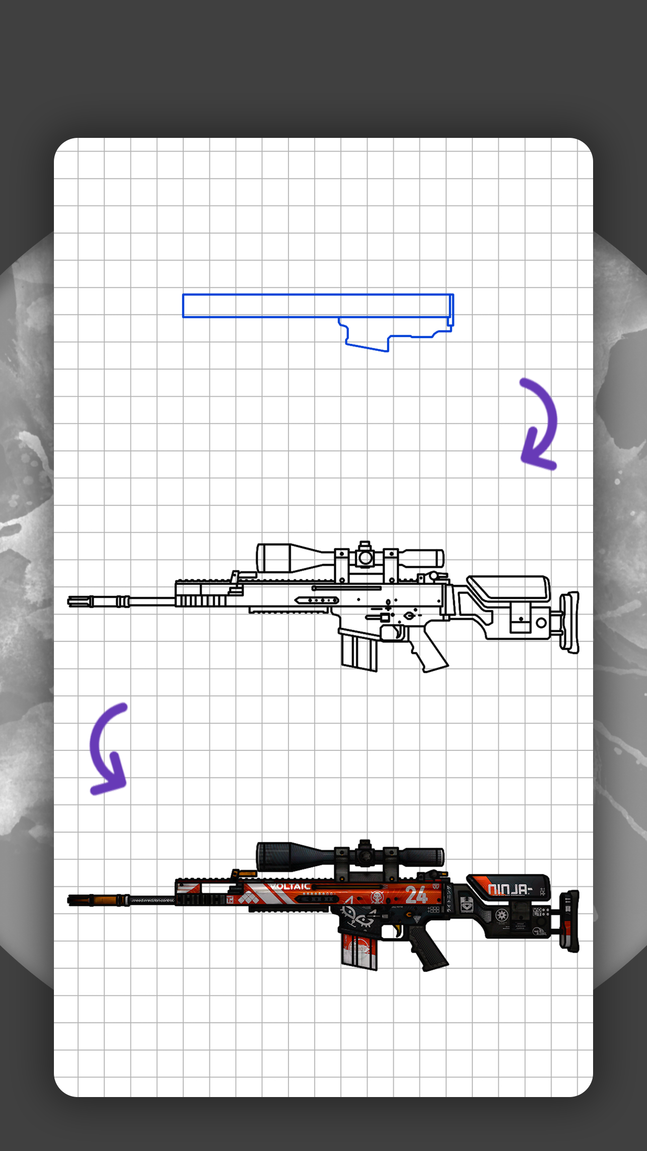 اسکرین شات 8 برنامه How to draw weapons. Skins