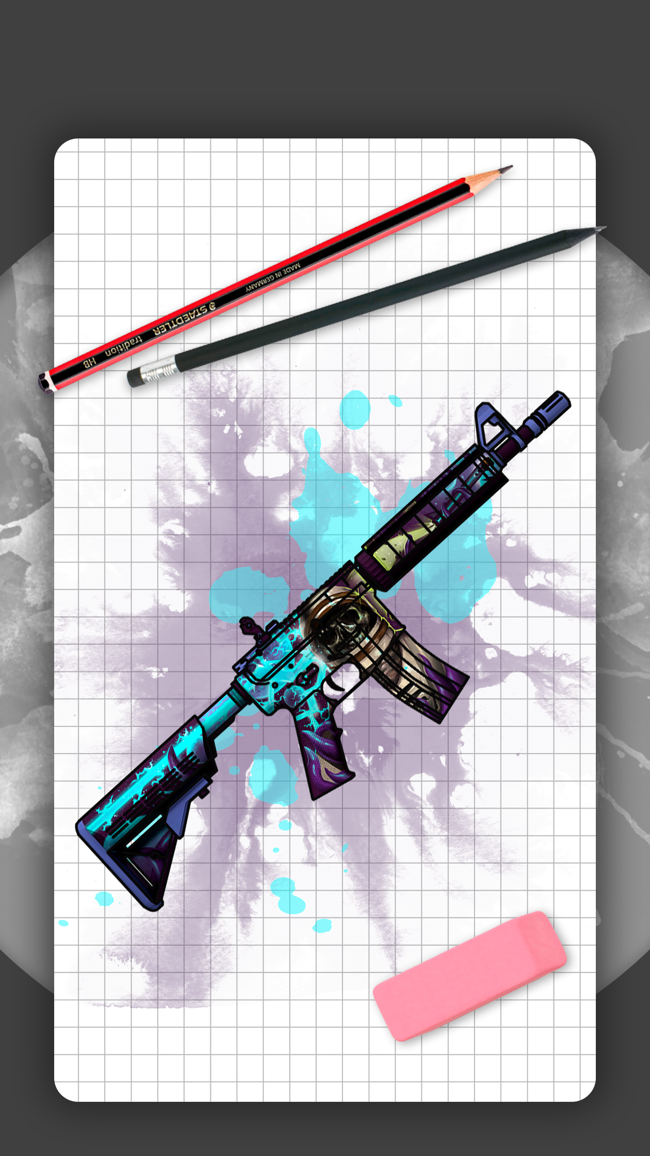 اسکرین شات 1 برنامه How to draw weapons. Skins