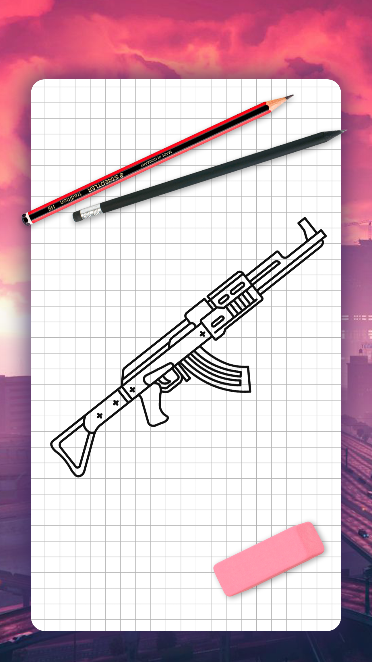 اسکرین شات 1 برنامه How to draw game weapons