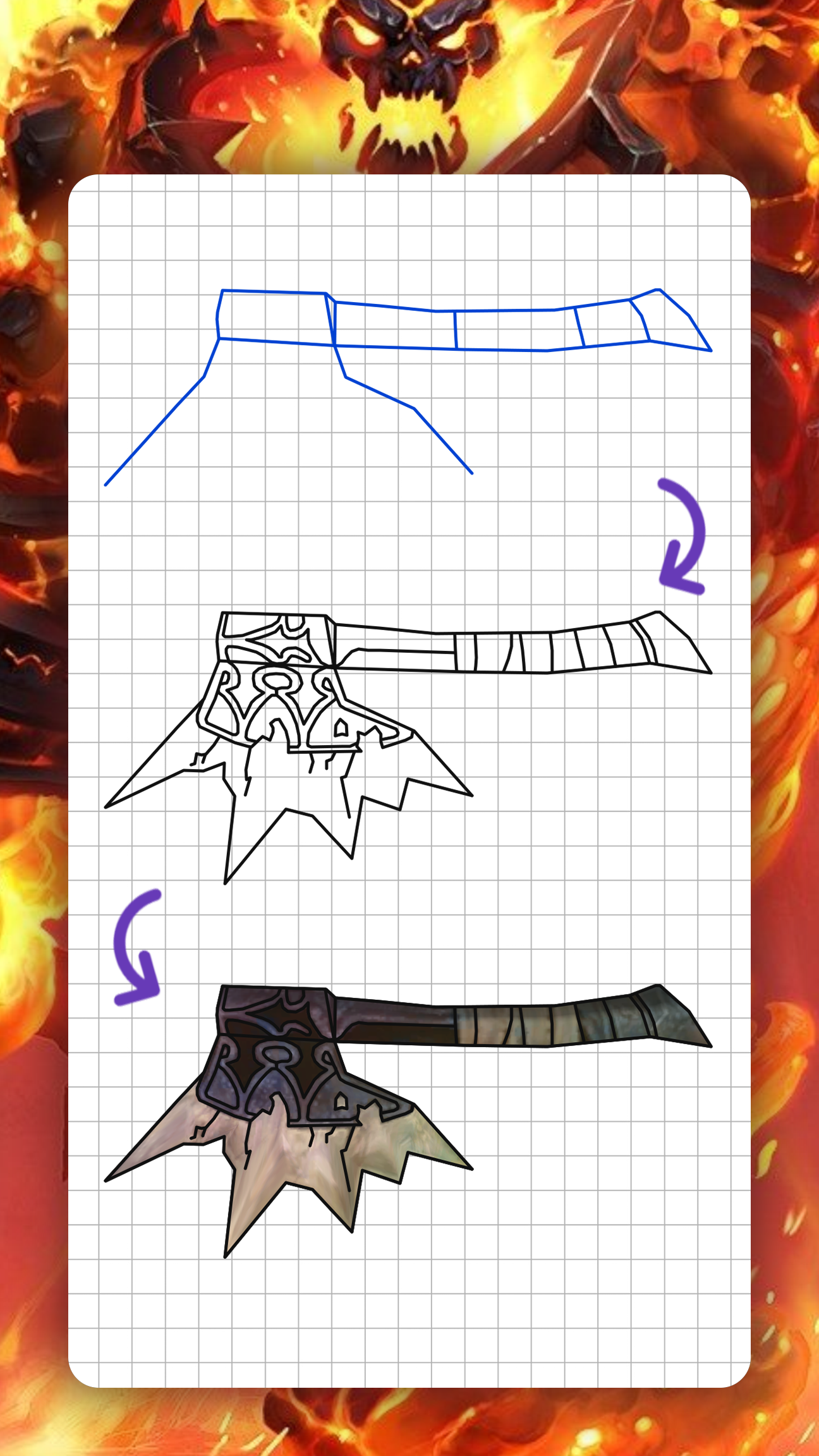 اسکرین شات 8 برنامه How to draw fantasy weapons