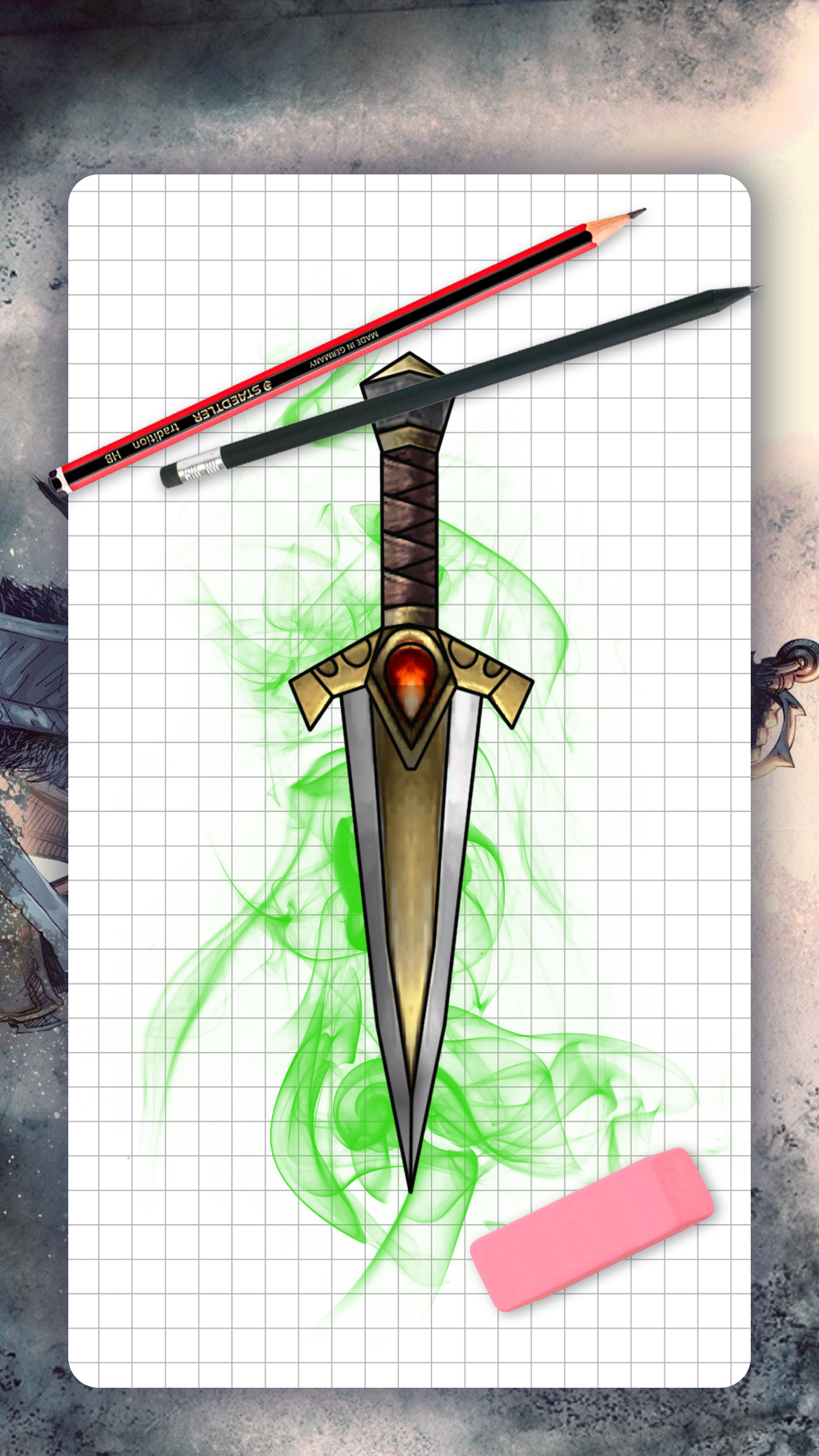 اسکرین شات 1 برنامه How to draw weapons. Daggers