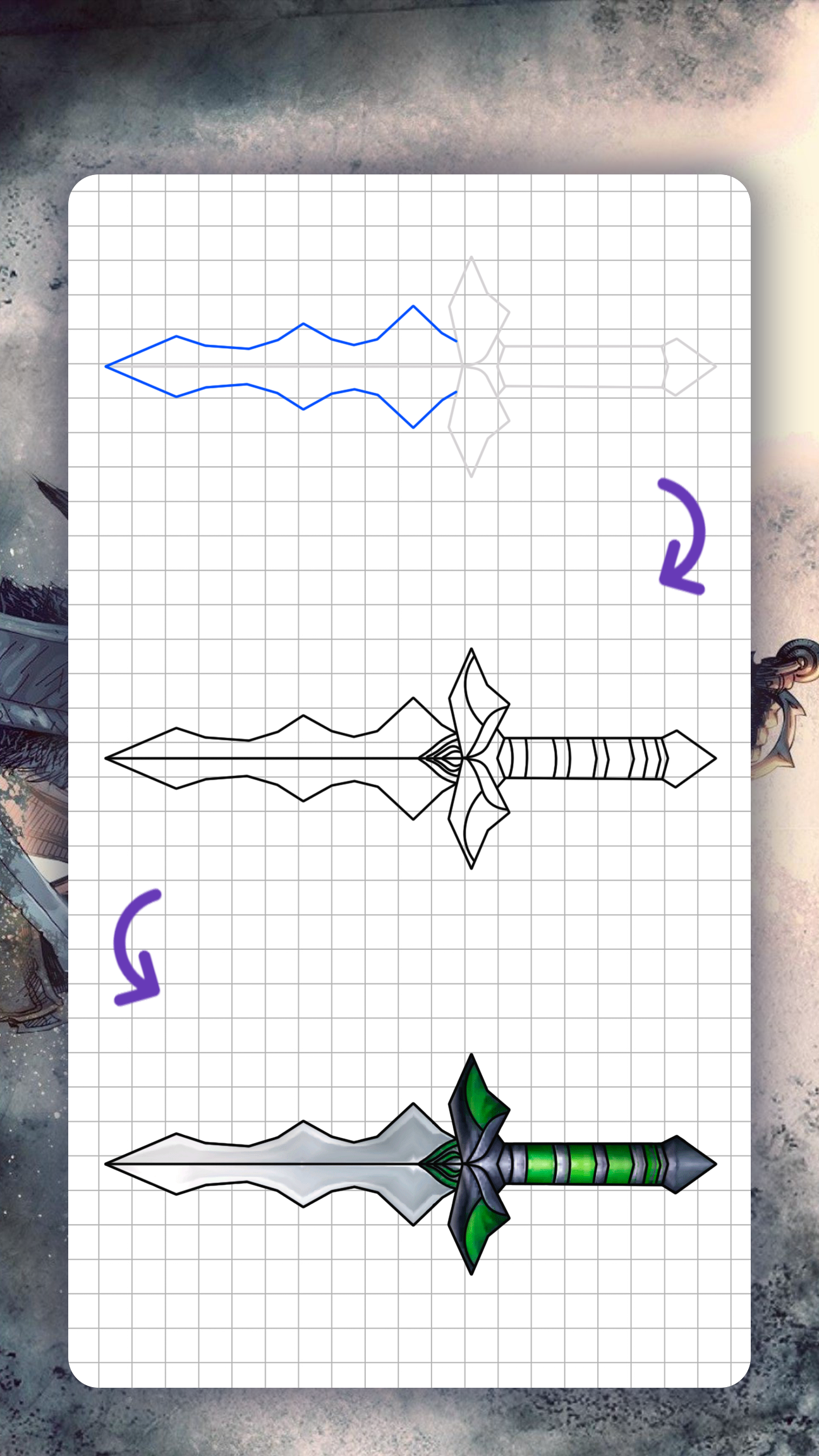اسکرین شات 8 برنامه How to draw weapons. Daggers