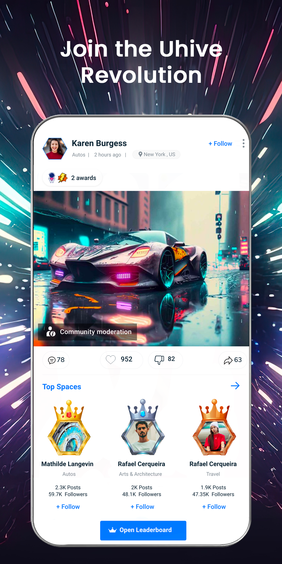 اسکرین شات 5 برنامه Uhive: AI-Powered Social