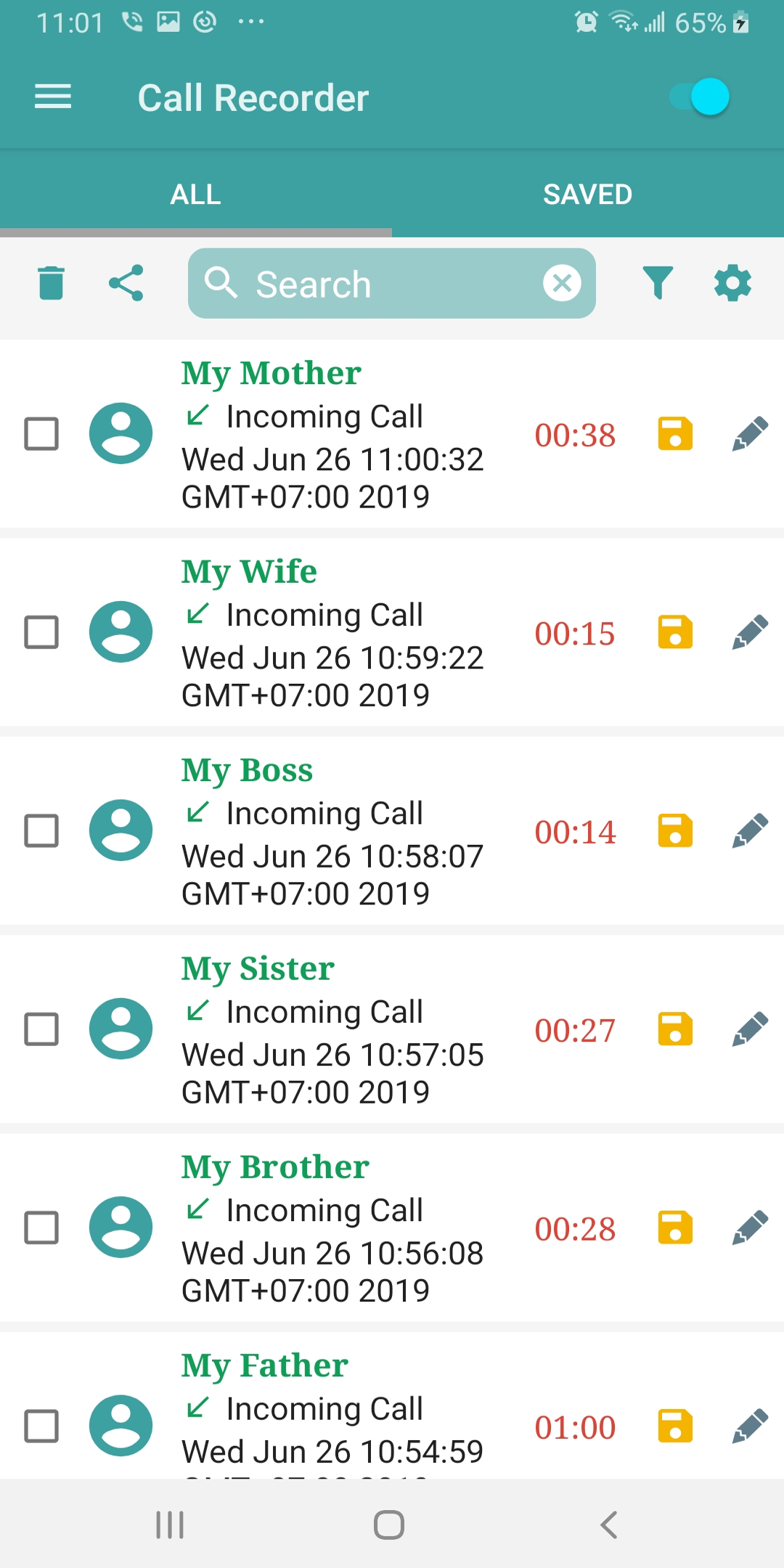 اسکرین شات برنامه Auto Call Recorder 1