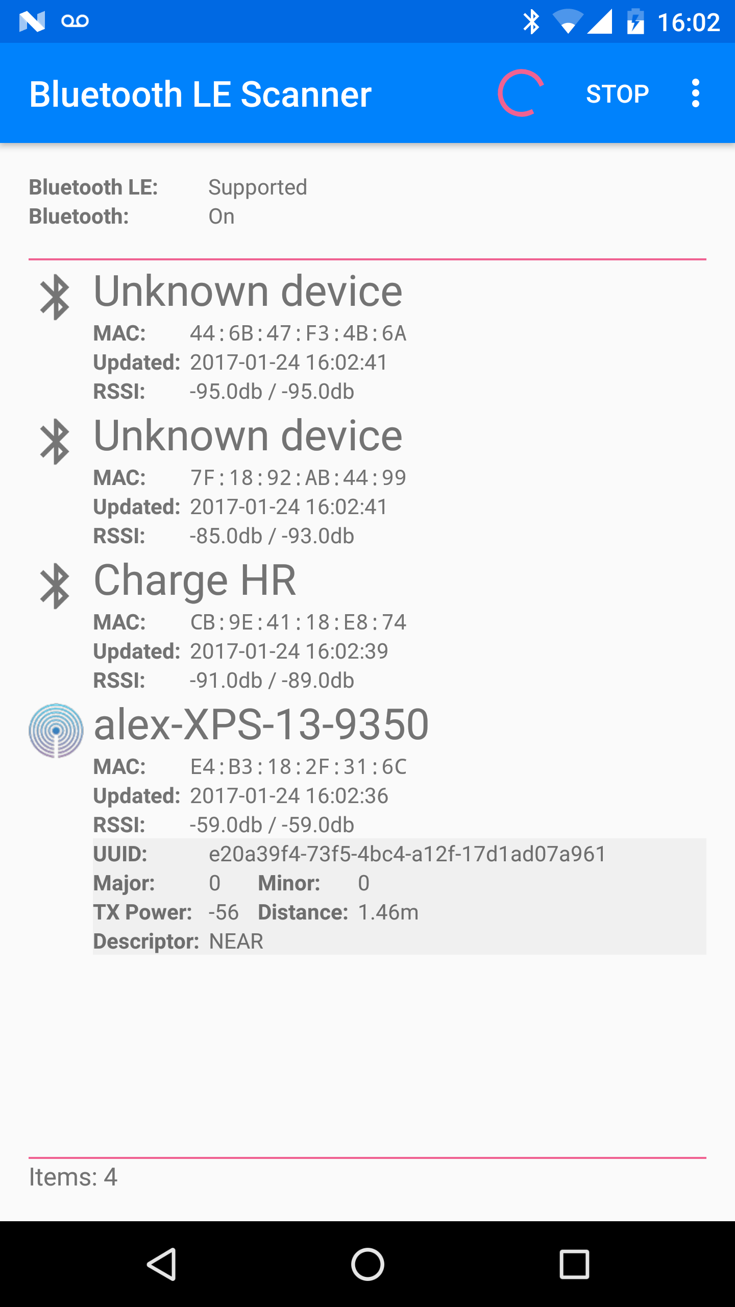 اسکرین شات 1 برنامه Bluetooth LE Scanner