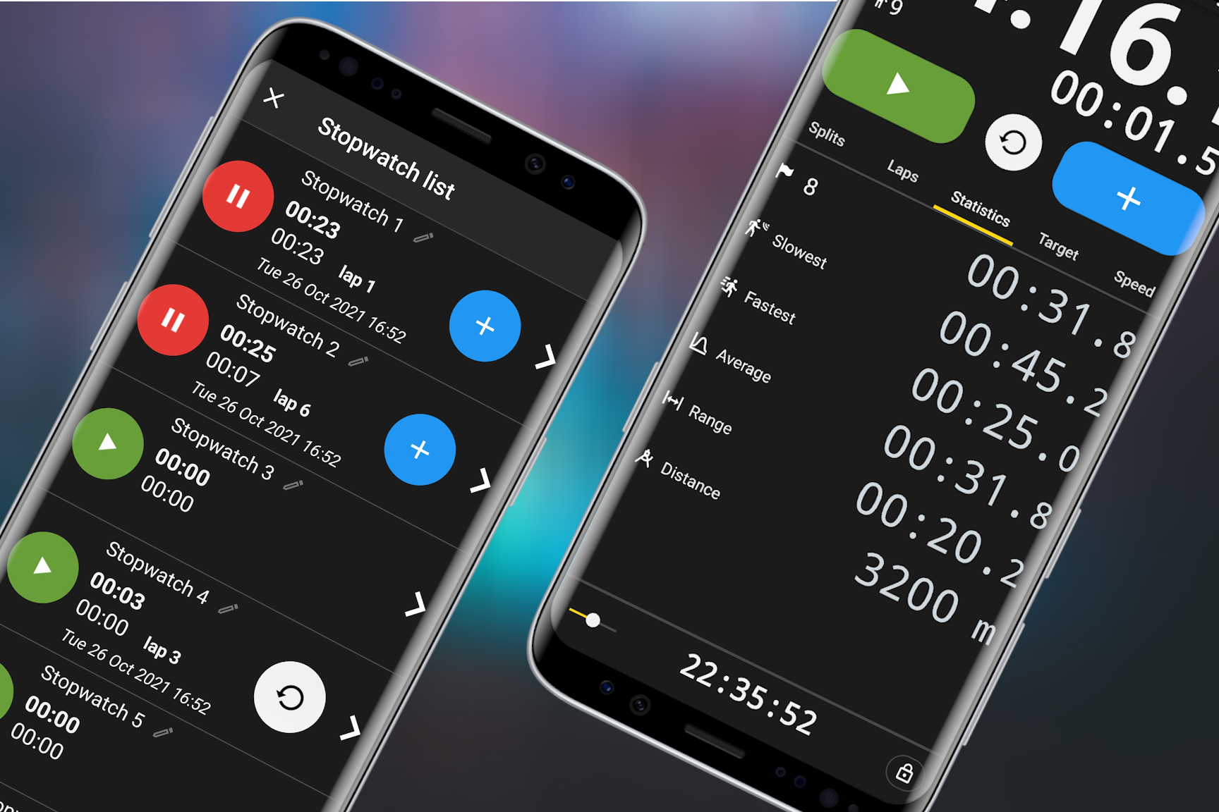 اسکرین شات 2 برنامه Stopwatch X: Sports Lap Timer