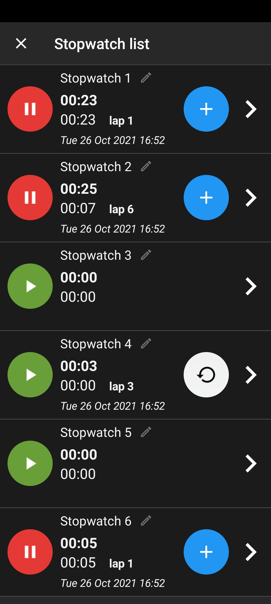 اسکرین شات 2 برنامه Talking stopwatch multi timer
