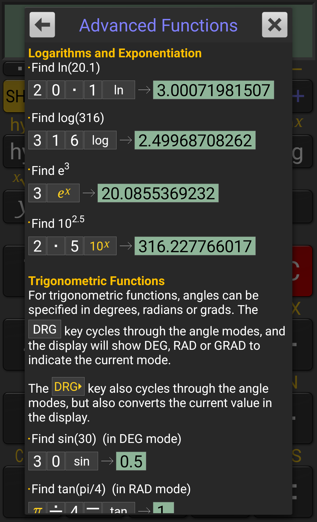 اسکرین شات 5 برنامه RealCalc Scientific Calculator