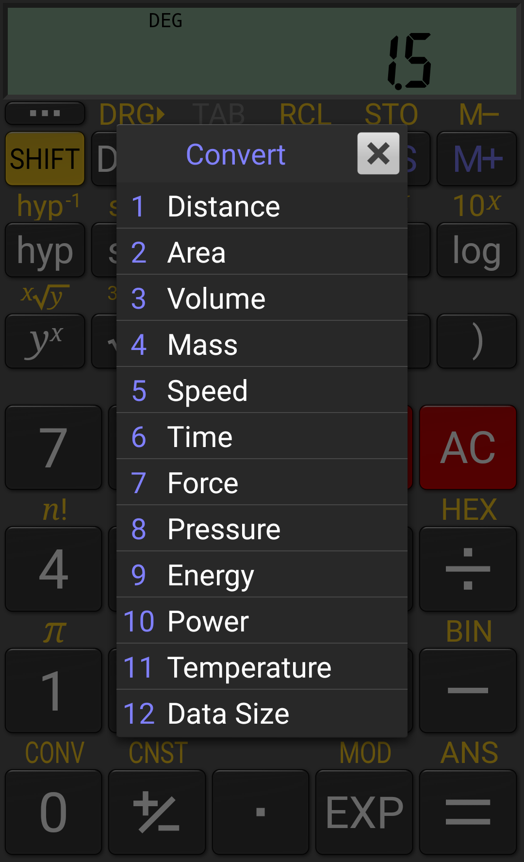اسکرین شات 6 برنامه RealCalc Scientific Calculator