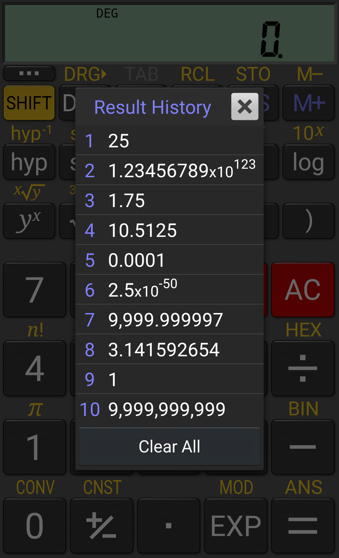 اسکرین شات 4 برنامه RealCalc Scientific Calculator